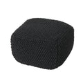 Hollis Knitted Cotton Pouf Cube 20 X 20 X 16 Pouf Dark Grey Cotton