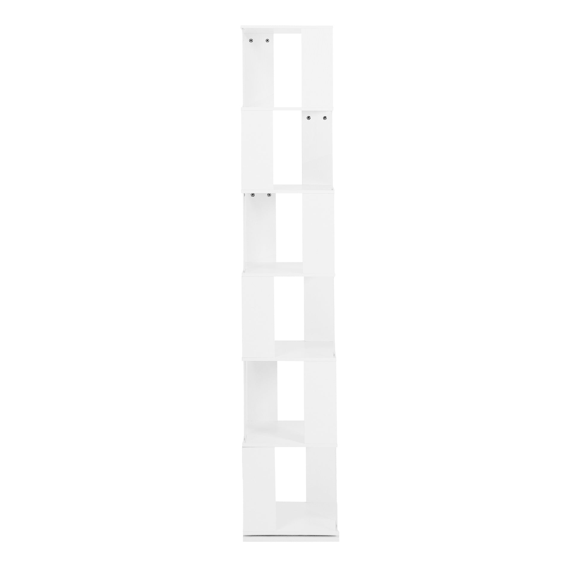 6 Tier Rotating Bookshelf, Floor Rack Simple Bookcase With Acrylic Plate Student Multi Function Creative Bookshelf For Living Room White Particle Board