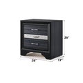 Naima Black Finish Nightstand Black Synthetic Wood
