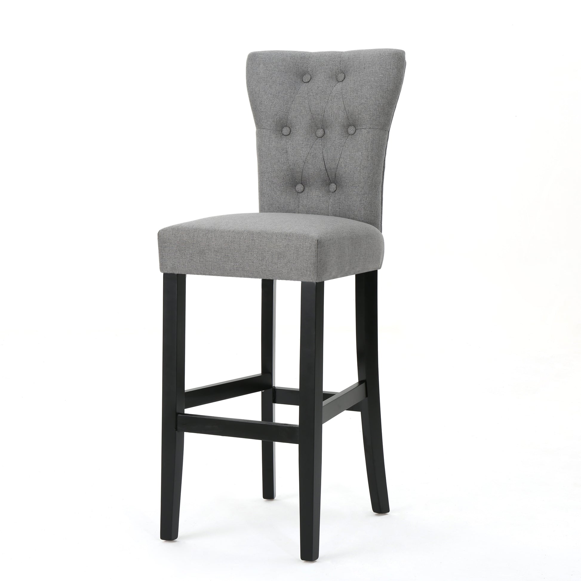 Barstool Grey Wood Fabric