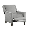 Modern Home Furniture Reclining Chair 1Pc Gray Textured Fabric Upholstered Trim Solid Wood Frame Self Reclining Motion Chair Gray Polyester Wood Modern Solid Wood