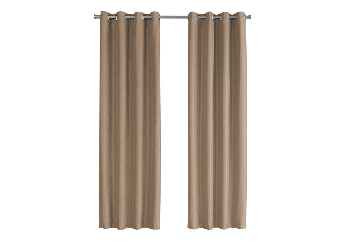 Curtain Panel, 2Pcs Set, 54"W X 84"L, 100% Blackout, Grommet, Living Room, Bedroom, Kitchen, Brown Thermal Insulation Polyester, Contemporary, Modern Brown Polyester