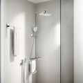 Triple Function Shower System Shower Systems Including Rainfall Showerheads And Handheld Showers Stainless Steel Shower Hose Silver Bathroom Modern Copper