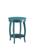 Aberta Teal Finish Accent Table Teal Synthetic Wood