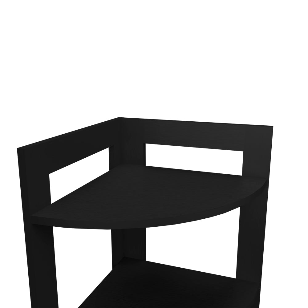 Corner Table Sharon, Living Room, Black Black Particle Board Engineered Wood