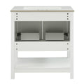 30 Inch White Bathroom Vanity With Ceramic Sink And Versatile Storage Ideal For Small Bathrooms White Bathroom Solid Wood Mdf