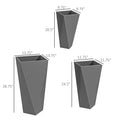 Outsunny Set Of 3 Tall Planters, 28.75