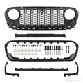 Front Mesh Grille Grid Grill For 2018 2024 Jeep Wrangler Rubicon Sahara Sport Jl Jt Grill With Camera Hole Black Plastic Black Abs