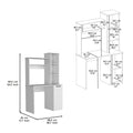 Muncy Computer Desk With Large Work Surface, Hutch Storage And Single Door Cabinet With 3 Tier Shelves, White White Particle Board Particle Board