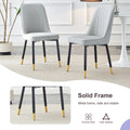 Table And Chair Set.Modern Extendable Wood Mdf Dining Table.The Table Has A Telescopic Design, Suitable For Gatherings Of Different Size.Paired With 4 Chairs With Pu Cushions And Black Metal Legs. Light Gray,Wood Seats 4 Mdf Metal