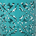 Castana Side Table Teal Rattan Fabric