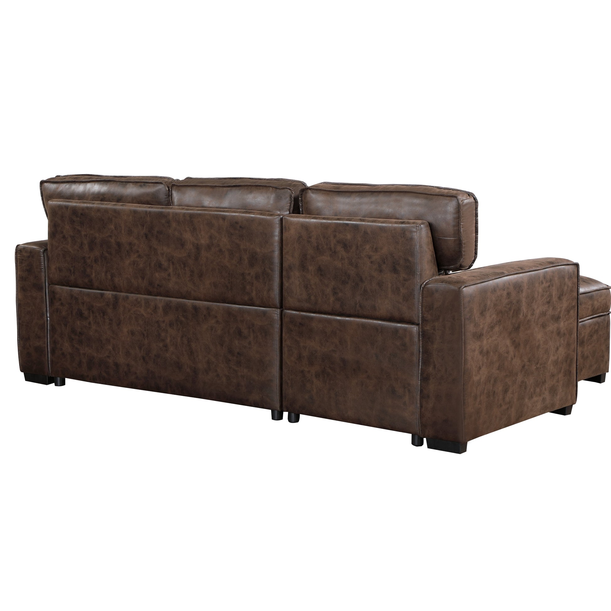 Territory Coffee Reversible Pull Out Sofa Bed Coffee Fabric 3 Seat