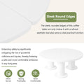 39.4'' Easy Assembly Round Petal Shaped Coffee Table, Cream Style Center Table With 3 Thick Legs, Minimalist Irregular End Table With Sleek Round Edges For Living Room, White White Mdf