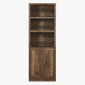 1 Doors Bookshelf With Usb Port And 3 Open Shelves Bookcase Side Cabinet Storage Shelves, Rustic Brown Brown Pine