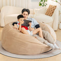 Bean Bag Chair: Giant 5' Memory Foam Furniture Bean Bag Chairs For Adults With Microfiber Cover 5Ft Camel Primary Living Space Soft Casual,Classic,Modern Foam Lychee Velvet