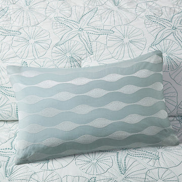 Oblong Pillow Blue 12X20" Blue Cotton