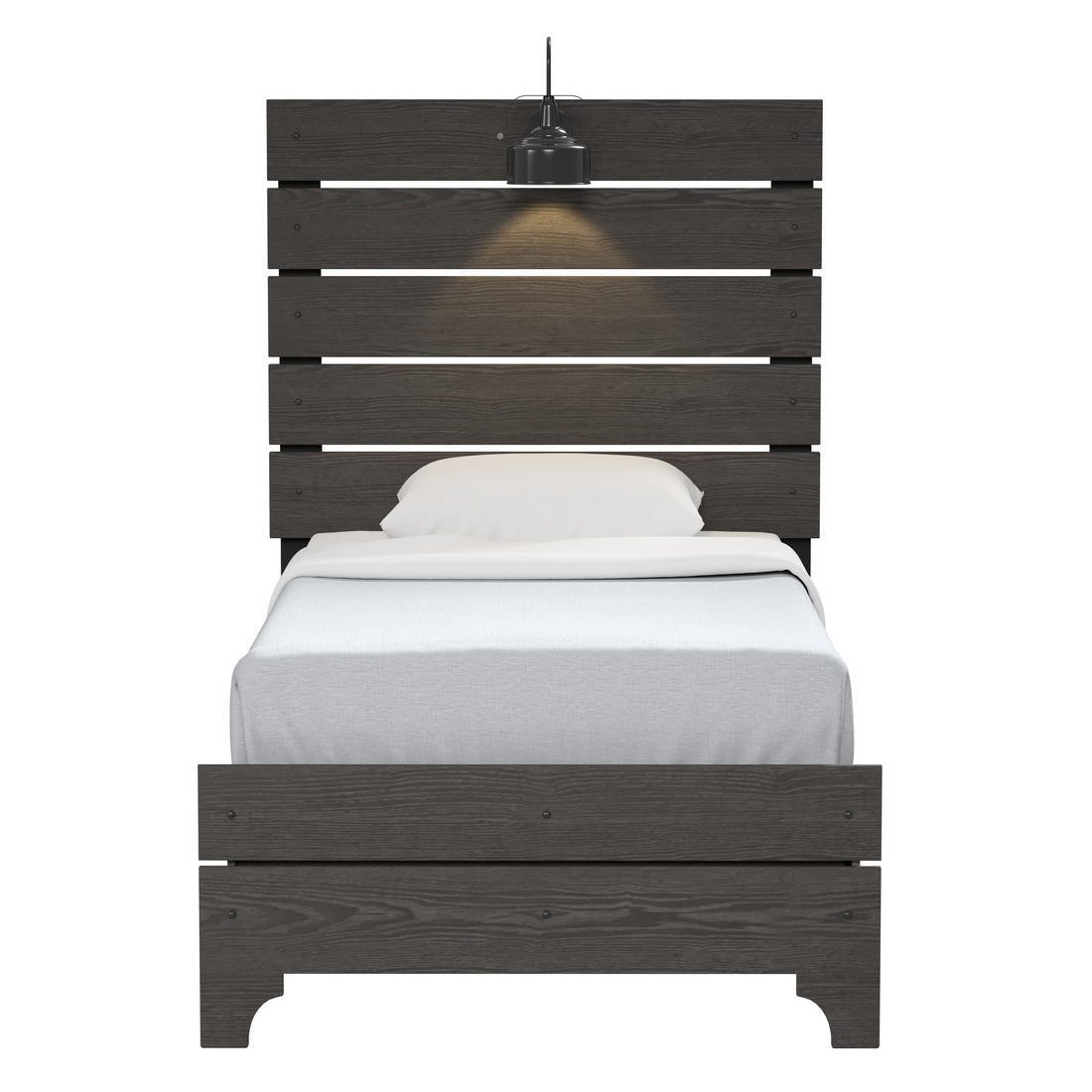 Junipe Brown Twin Bed With Lights Twin Brown Engineered Wood