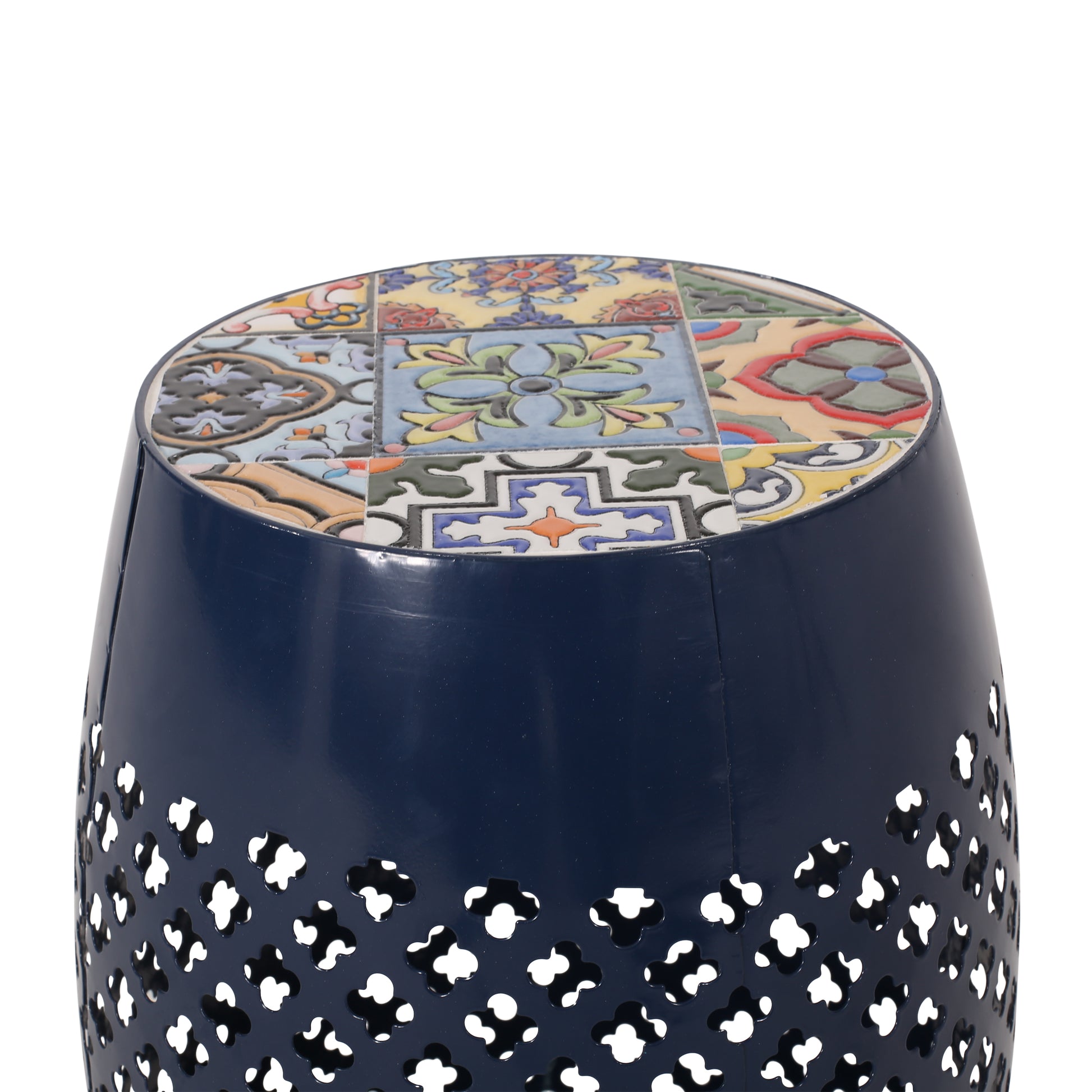 Roswell Side Table Dark Blue Iron