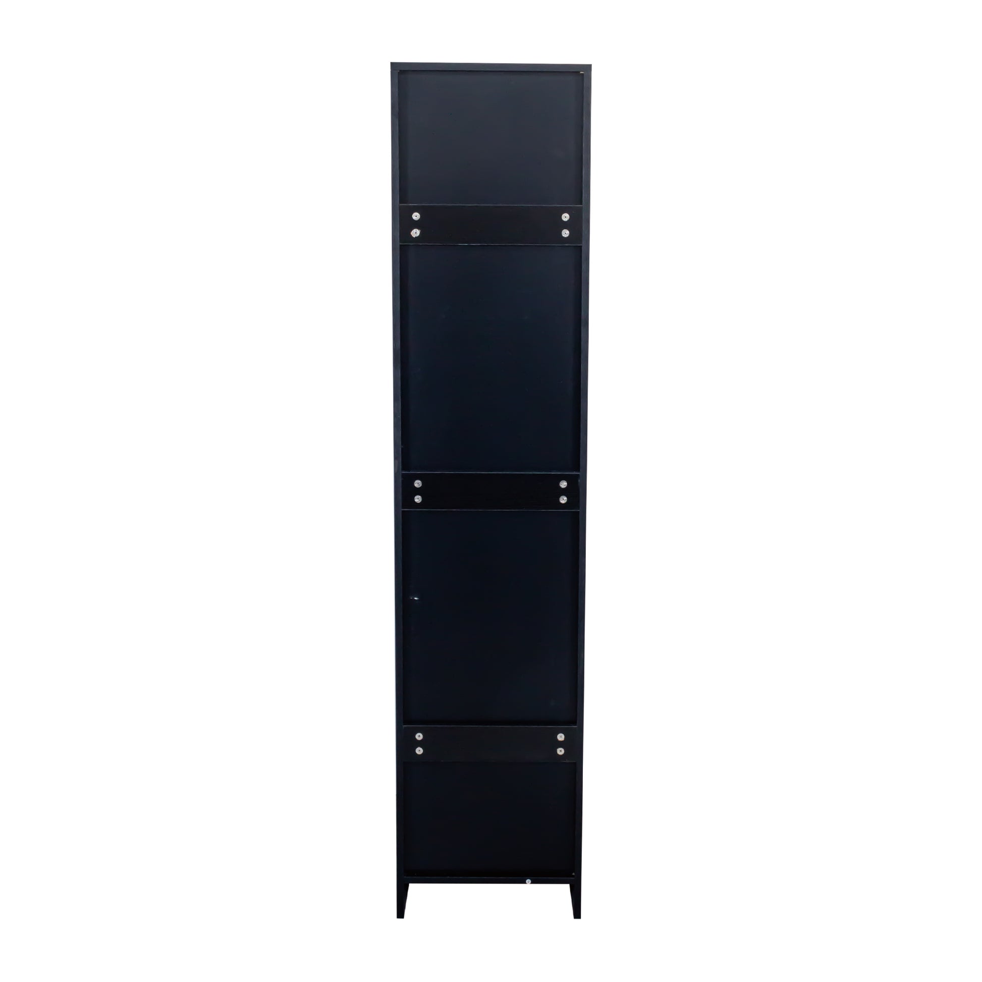 Stackable Wall Mounted Storage Cabinet, 15.75" D X 15.75" W X 70.87" H,Black Black Mdf