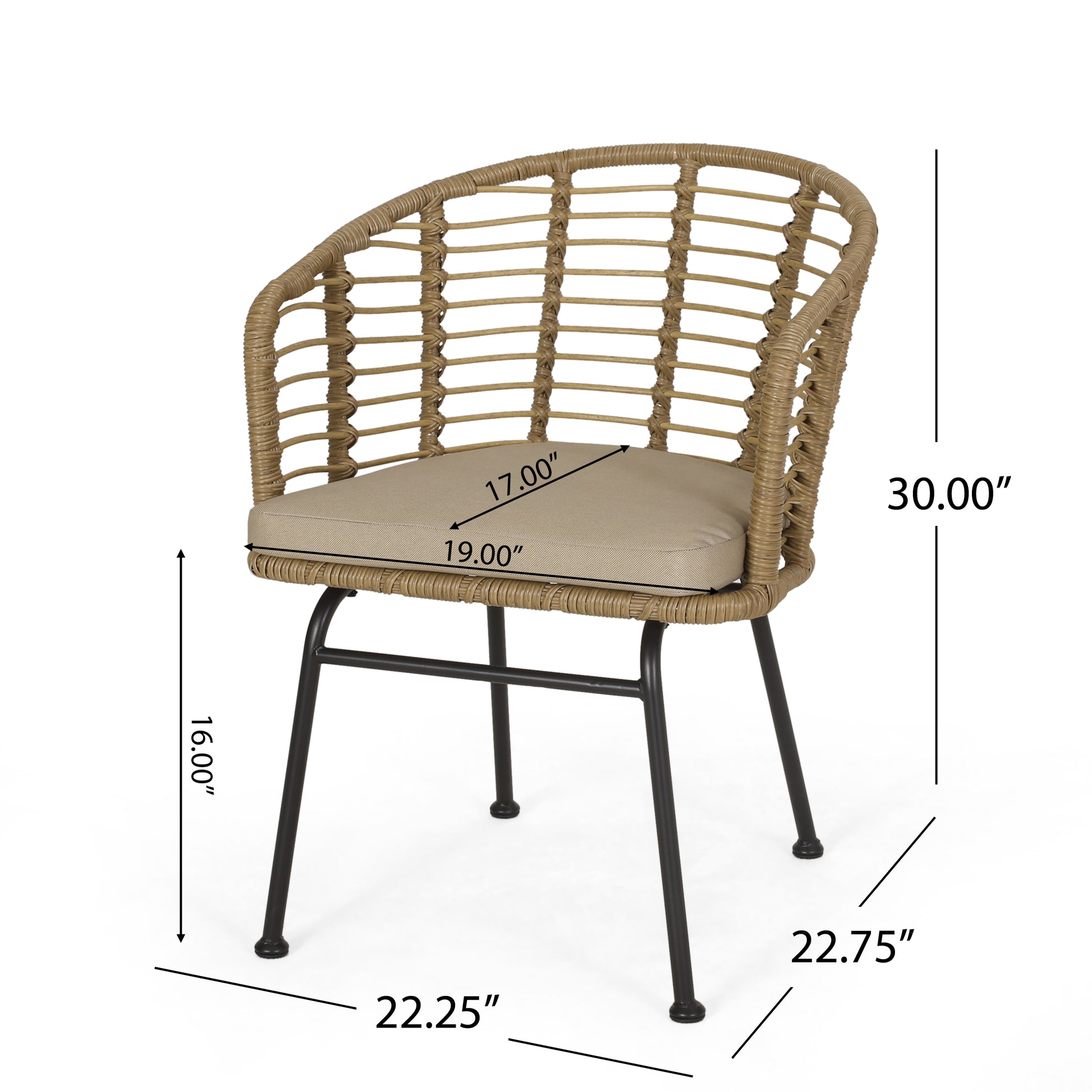 Randy Chair Brown Beige Particle Board