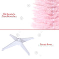 Homcom 5' Artificial Pencil Christmas Tree, Slim Xmas Tree With 294 Realistic Branch Tips And Plastic Stand, Pink Pink Plastic