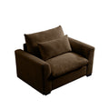 Brown Corduroy Deep Seat Single Sofa Accent Chair,Deep Seat Couch With Waist Pillow For Living Room Apartment Office Brown Corduroy 1 Seat