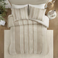 3 Piece Striped Cotton Duvet Cover Set Queen Multicolor Cotton