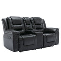 Home Theater Recliner Set Manual Recliner Chair With Wide Armrest, Two Built In Cup Holders For Living Room,Bedroom, Black Old Sku:Sg000760Aab Black Foam Pu Leather