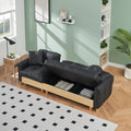 86.61 Inches Black Technology Cloth Sofa, Three Sofa Lift Sofa Bed, Sofa Bed With Storage Cabinet, Sofa Is Soft And Comfortable, Suitable For Meeting Rooms, Living Rooms And Bedrooms Black Tech Cloth 3 Seat
