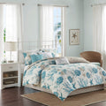 7 Piece Cotton Sateen Comforter Set Aqua King King Aqua Cotton