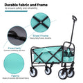 Minimeetall Strap Collapsible Foldable Wagon Cart With Strapping System, Beach Wagonutility Cartutility Wagon Grocery Cart For Camping Shopping Sports Gardeing Fishing Supports 225Lbs Green Green