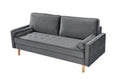 Sofa Simple Small House Double Three Person Straight Row American Retro Green Velvet Furniture Fabric Sofa Small Living Room Bedroom Office Grey Solid Wood 3 Seat