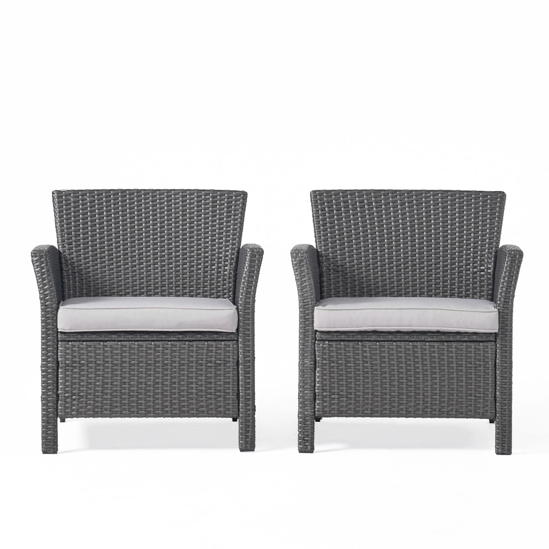 St Lucia Chair Grey Pe Rattan Iron Waterproof Fabric