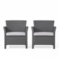 St Lucia Chair Grey Pe Rattan Iron Waterproof Fabric