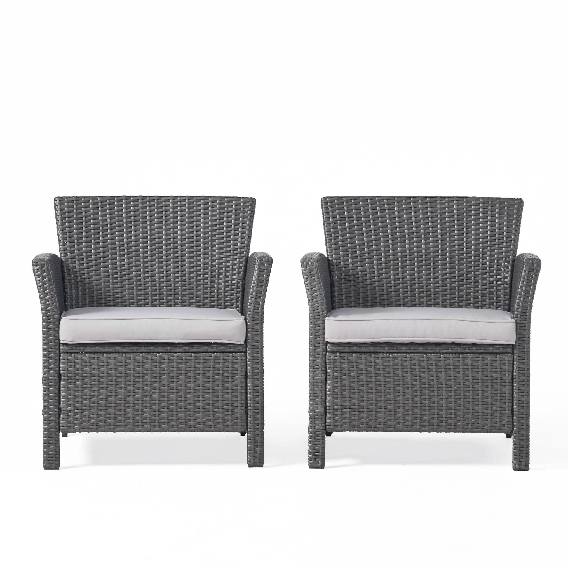 St Lucia Chair Grey Pe Rattan Iron Waterproof Fabric