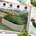 Outsunny 6.5' X 2' X 1.4' Galvanized Raised Garden Bed Kit, Outdoor Metal Elevated Planter Box With Safety Edging, Easy Diy Stock Tank For Growing Flowers, Herbs & Vegetables, Cream Cream White