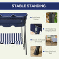 Outsunny 3 Seat Outdoor Patio Swing Chair With Removable Cushion, Steel Frame Stand And Adjustable Tilt Canopy For Patio, Garden, Poolside, Balcony, Backyard, Dark Blue Dark Blue Steel