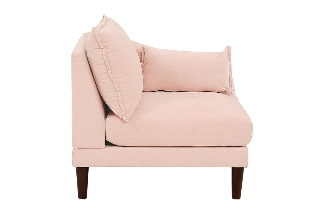 Beautiful Blush Pink Laf Raf One Arm Chair Morgan Fabric 1Pc Chair Pillow Soft Cushion Wood Legs Living Room Furniture Pink Primary Living Space Classic,Contemporary,Modern Fabric