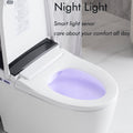 Elongated Smart Toilet With Elongated Heated Bidet Seat, Intelligent Toilet With Bidet Built In, Feet Sensor,Auto Open Close Seat, Off Seating Auto Flush, Night Light, Warm Water & Dryer,White White Bathroom Luxury Porcelain