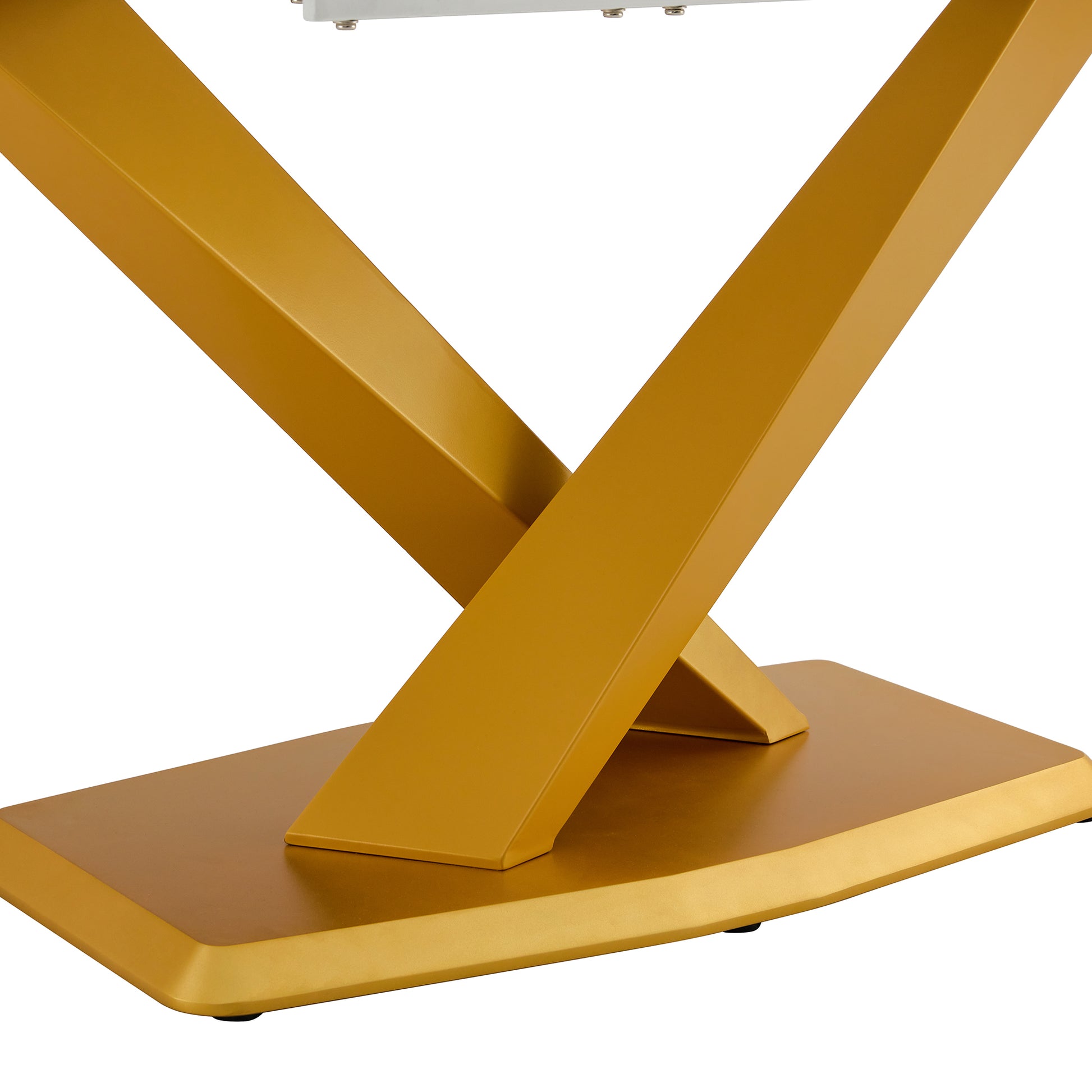 Table And Chair Set, The Table Is Equipped With A Marble Patterned Mdf Tabletop And Gold Table Legs.The Chair Is Equipped With Pu Synthetic Leather High Back Cushion And Gold Coated Metal Legs. Grey Gold Seats 6 Mdf Metal