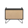 Oak And Black Nightstand With 1 Drawer Black Brown 1 Drawer Bedroom Oak Black Wood Metal