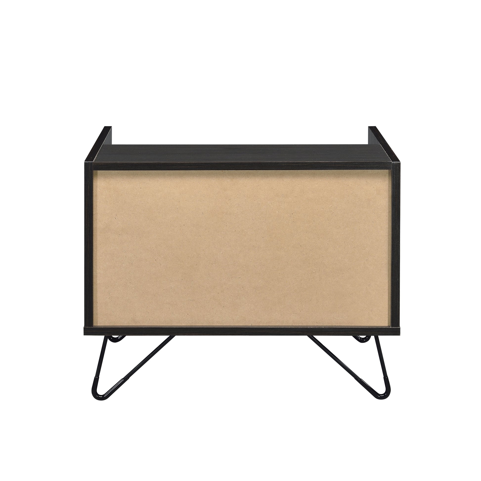Oak And Black Nightstand With 1 Drawer Black Brown 1 Drawer Bedroom Oak Black Wood Metal