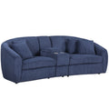 United We Win Corduroy Fabric, Two Cup Holders, Storage, Oversized Two Seat, Solid Wood Frame, High Quality Sponge Filling, Curved Placement Sofa Navy Corduroy 2 Seat