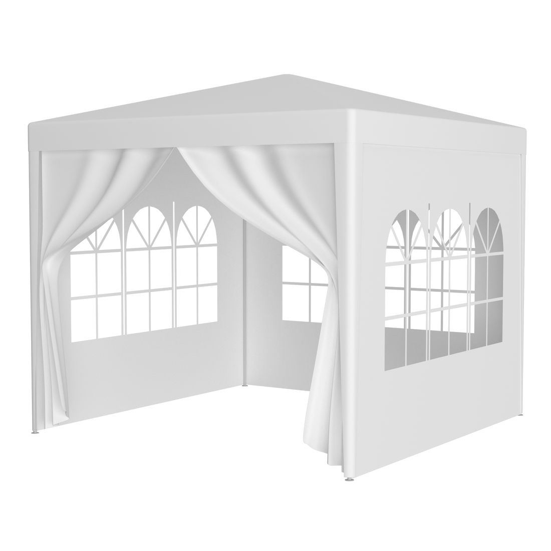 10'X10' Party Tent Outdoor Heavy Duty Gazebo Wedding Canopy 4 Removable Walls White Polypropylene