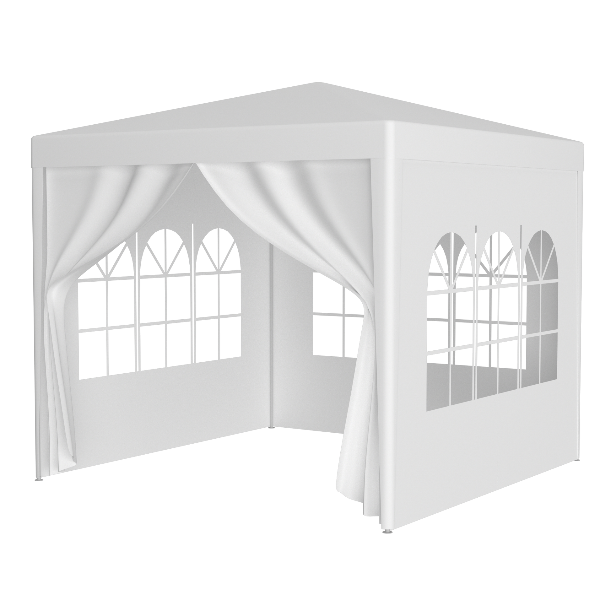 10'X10' Party Tent Outdoor Heavy Duty Gazebo Wedding Canopy 4 Removable Walls White Polypropylene