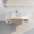 48 Inch Soft Close Doors Bathroom Vanity With Sink, Two Small Storage Shelves, 24