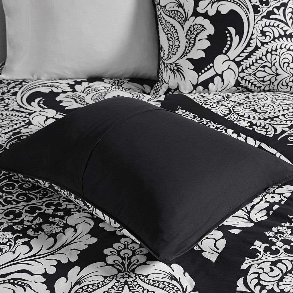 6 Piece Printed Duvet Cover Set King Multicolor Polyester