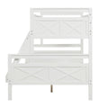 Twin Over Full Bunk Bed With Ladder, Safety Guardrail, Perfect For Bedroom, White Old Sku: Sm000118Aak 1 Twin Box Spring Not Required White Wood Bedroom Bunk Pine