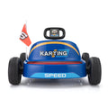 12V Kids Ride On Go Kart, Electric 4 Wheeler Car With Remote Control, Cushioned Seat, Led Lights, Mp3 Music, Bluetooth, Pedal Control, Battery Powered Vehicle For 3 8 Years Old, Blue Blue Polypropylene