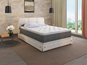 14.5" Dream Flex Two Sided Pillow Top Cal King Mattress White Gray Bamboo Foam Spring California King